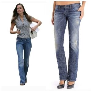 Vintage Y2K 90s Diesel Lowky Low Rise Stretch Straight Leg Denim Jeans Size 29